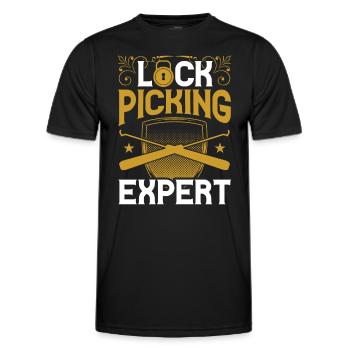 Lockpicking Experte Schloss Lock Picking Knacken - Männer Funktions-T-Shirt - Schwarz - Vorne - AI Model Male 178 dark (178cm)