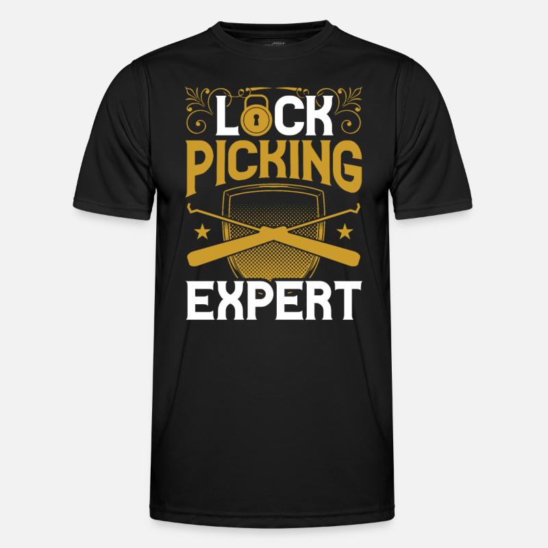 Lockpicking Experte Schloss Lock Picking Knacken Männer Funktions-T-Shirt