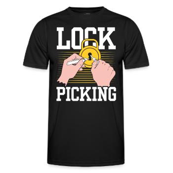 Lock Picking Knacker Knacken Schloss Lockpicking - Männer Funktions-T-Shirt - Schwarz - Vorne - AI Model Male 178 dark (178cm)