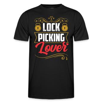 Lock Picking Lovers Cracker Lock Cracking - Men's Functional T-Shirt - black - Front - AI Model Male 178 dark (178cm)