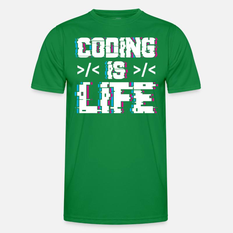 Coding Ist Leben Programmierer Coder Code Männer Funktions-T-Shirt