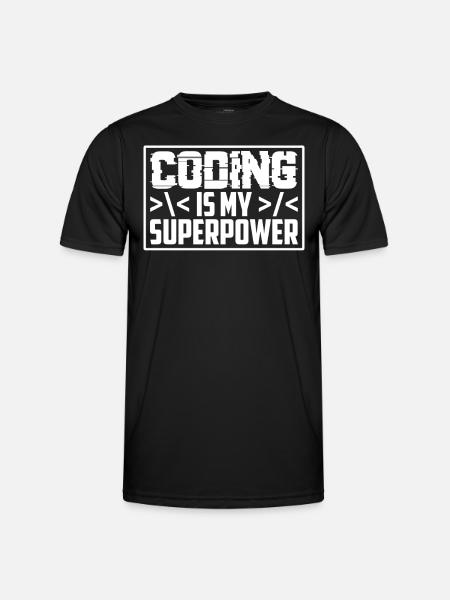 Coding Ist Meine Superkraft Programmierer Coder - Männer Funktions-T-Shirt - Schwarz