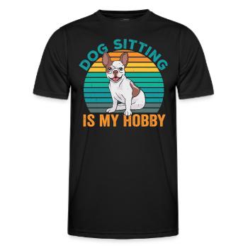 Dog Sitting is My Hobby Dog Sitting Sitter - Men's Functional T-Shirt - black - Front - AI Model Male 178 dark (178cm)