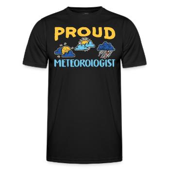 Fier météorologue Prévisions météorologiques Météorologie - T-shirt sport Homme - noir - Devant - AI Model Male 178 dark (178cm)