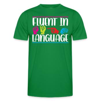 Fließend In Gebärdensprache Awareness Gebärden - Männer Funktions-T-Shirt - Kelly Green - Vorne - AI Model Male 178 dark (178cm)