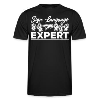 Gebärdensprache Experte Gestik Gebärden Awareness - Männer Funktions-T-Shirt - Schwarz - Vorne - AI Model Male 178 dark (178cm)