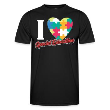 J’aime les enseignants en éducation spécialisée Éducation spécialisée - T-shirt sport Homme - noir - Devant - AI Model Male 178 dark (178cm)