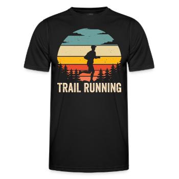 Course en sentier Coureur Course en sentier Course en sentier - T-shirt sport Homme - noir - Devant - AI Model Male 178 dark (178cm)