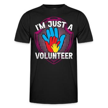 Je ne suis qu’un bénévole - T-shirt sport Homme - noir - Devant - AI Model Male 178 dark (178cm)