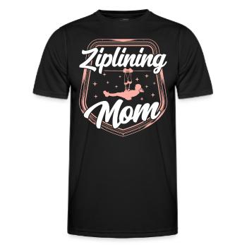 Ziplining Mama Sprüche Zipline Seilrutsche Sport - Männer Funktions-T-Shirt - Schwarz - Vorne - AI Model Male 178 dark (178cm)