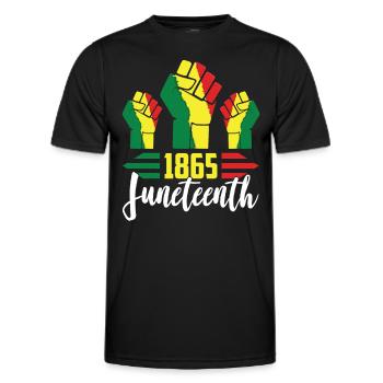 1865 Juneteenth Afrika African American Black - Männer Funktions-T-Shirt - Schwarz - Vorne - AI Model Male 178 dark (178cm)