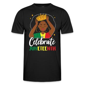Feiert Den Juneteenth African American Black 1865 - Männer Funktions-T-Shirt - Schwarz - Vorne - AI Model Male 178 dark (178cm)