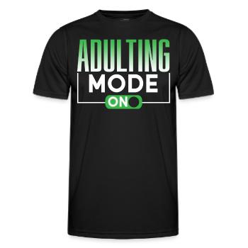 Erwachsen Werden Modus An Erwachsener Geburtstag - Männer Funktions-T-Shirt - Schwarz - Vorne - AI Model Male 178 dark (178cm)