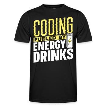 Programmieren Mit Energydrinks Coding Coder Code - Männer Funktions-T-Shirt - Schwarz - Vorne - AI Model Male 178 dark (178cm)