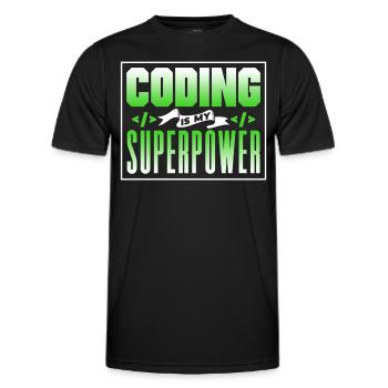 Coding Ist Meine Superkraft Coder Programmierer - Männer Funktions-T-Shirt - Schwarz - Vorne - AI Model Male 178 dark (178cm)