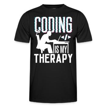 Programmieren Ist Meine Therapie Code Coder Coding - Männer Funktions-T-Shirt - Schwarz - Vorne - AI Model Male 178 dark (178cm)