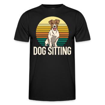 Dog Sitting Dog Dog Sitter Dog Sitting - Men's Functional T-Shirt - black - Front - AI Model Male 178 dark (178cm)