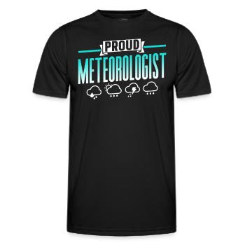 Fier météorologue Prévisions météorologiques Météorologie - T-shirt sport Homme - noir - Devant - AI Model Male 178 dark (178cm)