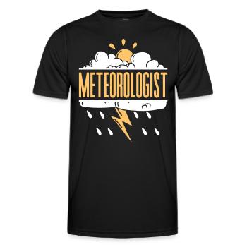 Meteorologe Beruf Meteorologie Wettervorhersage - Männer Funktions-T-Shirt - Schwarz - Vorne - AI Model Male 178 dark (178cm)