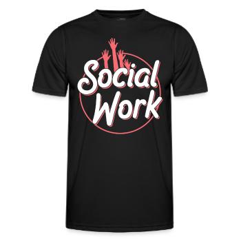 Travail social Travail social Profession de travailleur social - T-shirt sport Homme - noir - Devant - AI Model Male 178 dark (178cm)