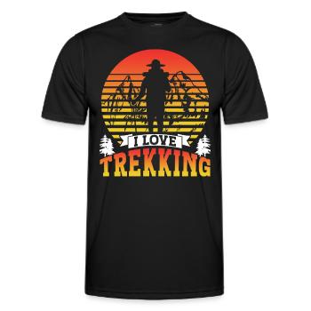J’adore le trekking randonneurs - T-shirt sport Homme - noir - Devant - AI Model Male 178 dark (178cm)