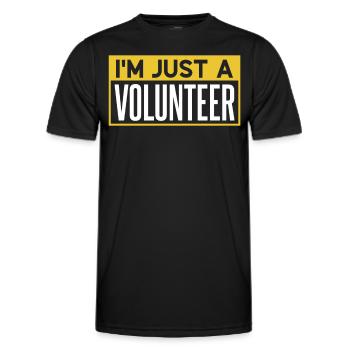 Je ne suis qu’un bénévole - T-shirt sport Homme - noir - Devant - AI Model Male 178 dark (178cm)