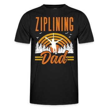 Ziplining Papa Seilrutsche Zipline Sport Sprüche - Männer Funktions-T-Shirt - Schwarz - Vorne - AI Model Male 178 dark (178cm)