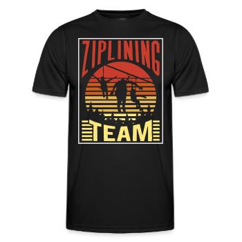 Ziplining Team Seilrutsche Zipline Sport Sprüche - Männer Funktions-T-Shirt - Schwarz - Vorne - AI Model Male 178 dark (178cm)