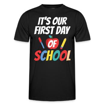 C’est notre premier jour d’école School Start School - T-shirt sport Homme - noir - Devant - AI Model Male 178 dark (178cm)