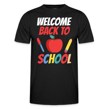 Welcome back to school Teachers Back to school - Men's Functional T-Shirt - black - Front - AI Model Male 178 dark (178cm)