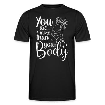 Vous êtes plus que votre corps honteux ennuyer - T-shirt sport Homme - noir - Devant - AI Model Male 178 dark (178cm)