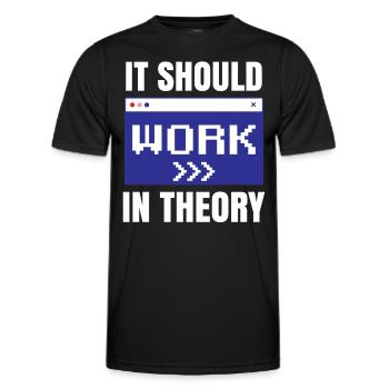 In Der Theorie Sollte Es Funktionieren Coding Code - Männer Funktions-T-Shirt - Schwarz - Vorne - AI Model Male 178 dark (178cm)