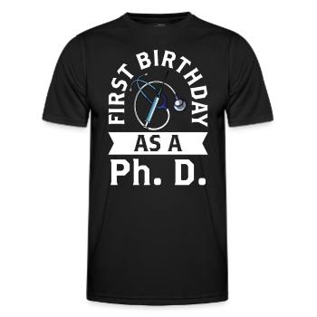 Erster Geburtstag Als Doktorand Schwanger Sprüche - Männer Funktions-T-Shirt - Schwarz - Vorne - AI Model Male 178 dark (178cm)