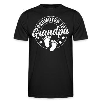 Promoted to grandfather sweet grandparents first time - Men's Functional T-Shirt - black - Front - AI Model Male 178 dark (178cm)