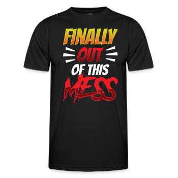 Enfin sortis du mess les retraités - T-shirt sport Homme - noir - Devant - AI Model Male 178 dark (178cm)