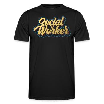 Profession de travailleur social Travailleur social Travail social - T-shirt sport Homme - noir - Devant - AI Model Male 178 dark (178cm)