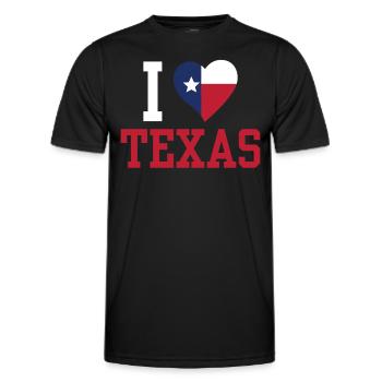 I love Texas Texan Pride Texan Sayings - Men's Functional T-Shirt - black - Front - AI Model Male 178 dark (178cm)