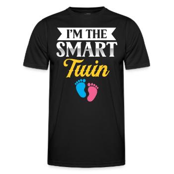 Je suis les jumeaux jumeaux intelligents de l’humour - T-shirt sport Homme - noir - Devant - AI Model Male 178 dark (178cm)
