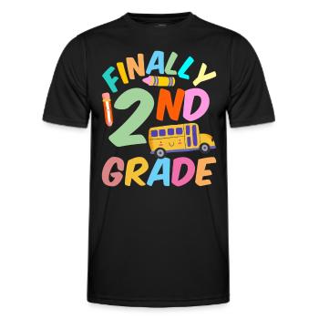 Enfin Enseignant de deuxième année École de deuxième année - T-shirt sport Homme - noir - Devant - AI Model Male 178 dark (178cm)