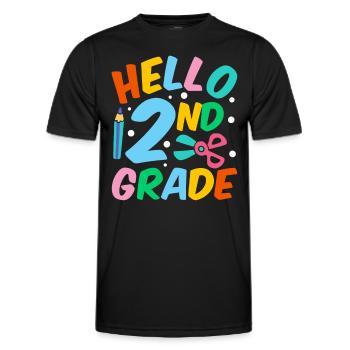 Bonjour 2e année deuxième année deuxième année - T-shirt sport Homme - noir - Devant - AI Model Male 178 dark (178cm)
