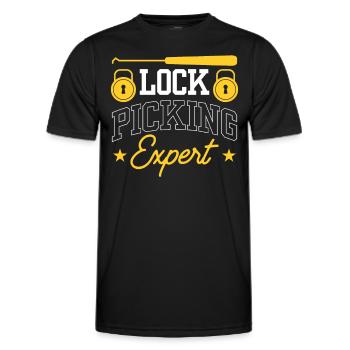 Lockpicking Experte Lock Picking Knacken Schloss - Männer Funktions-T-Shirt - Schwarz - Vorne - AI Model Male 178 dark (178cm)