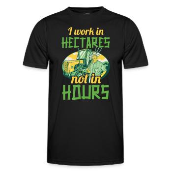 Ich Arbeite In Hektar Nicht In Stunden Bauern - Männer Funktions-T-Shirt - Schwarz - Vorne - AI Model Male 178 dark (178cm)