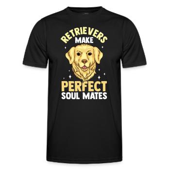 Retrievers are perfect soulmate dog - Men's Functional T-Shirt - black - Front - AI Model Male 178 dark (178cm)