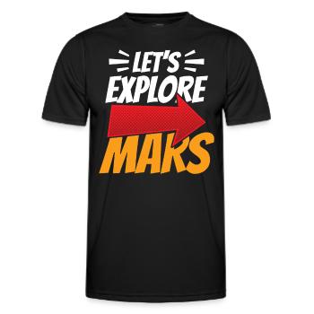 Explorons l’espace de la planète astronaute martienne - T-shirt sport Homme - noir - Devant - AI Model Male 178 dark (178cm)