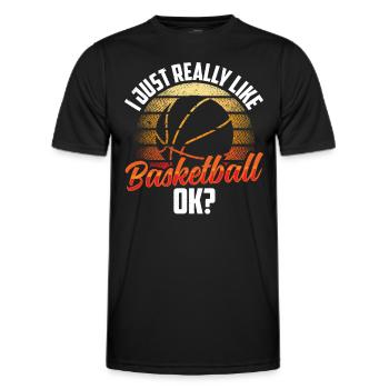 J’aime beaucoup le basket, les joueurs de basket - T-shirt sport Homme - noir - Devant - AI Model Male 178 dark (178cm)