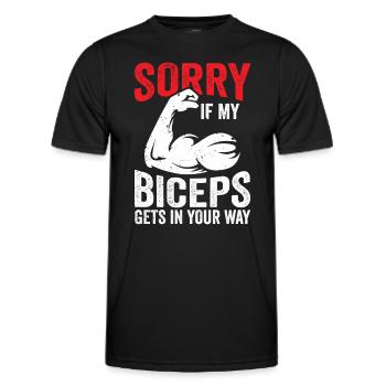 Tut Mir Leid Wenn Mein Bizeps Dir Im Weg Ist - Männer Funktions-T-Shirt - Schwarz - Vorne - AI Model Male 178 dark (178cm)