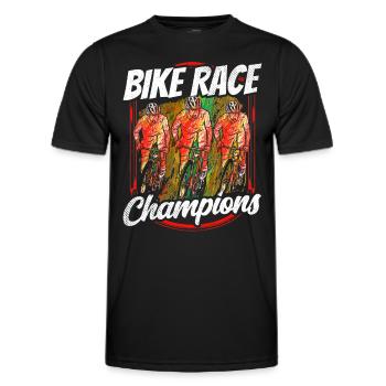 Radrennen Champions Fahrrad Radrennfahrer - Männer Funktions-T-Shirt - Schwarz - Vorne - AI Model Male 178 dark (178cm)