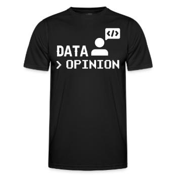 Data > Opinion Programmeur Codeur Codeur - T-shirt sport Homme - noir - Devant - AI Model Male 178 dark (178cm)
