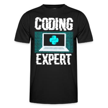 Programmeur de programmation codeur expert en codage - T-shirt sport Homme - noir - Devant - AI Model Male 178 dark (178cm)