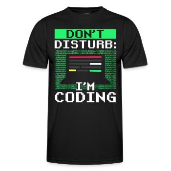 Stören Sie Nicht: Ich Programmiere Coding Coder - Männer Funktions-T-Shirt - Schwarz - Vorne - AI Model Male 178 dark (178cm)